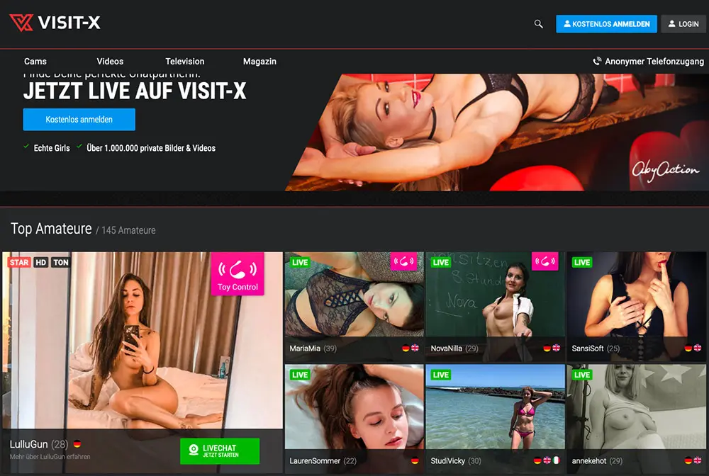 Jetzt kostenlos bei Visit-x anmelden und den Livechat starten