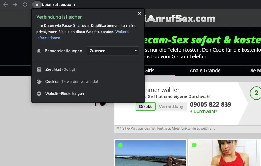 Beianrufsex.com ist eine sichere Pornoseite mit SSL-Verschlüsselung